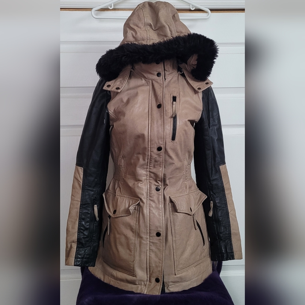 Blink Leather Jacket Anorak Coat XXS